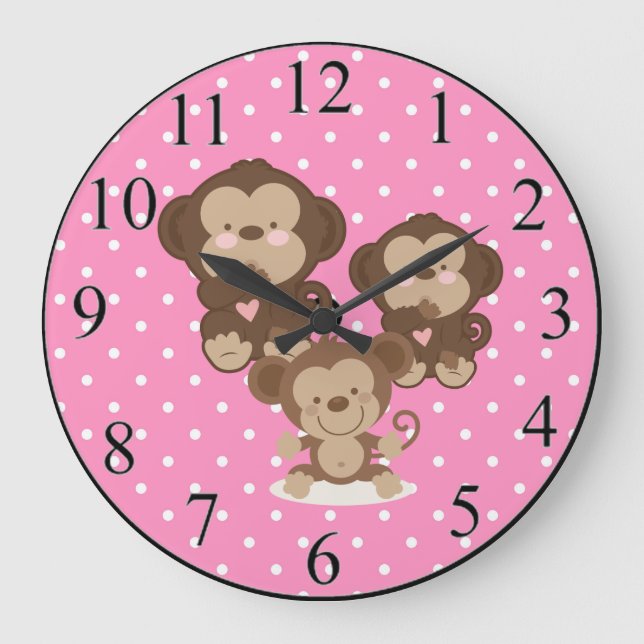 Monkeys Large Clock (Front)