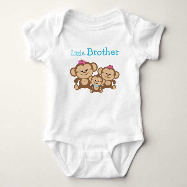 Monkeys Little Brother Baby Bodysuit (Front)