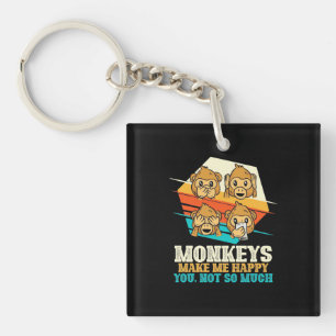 Monkeys Make Me Happy Key Ring