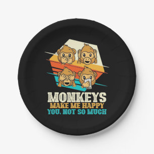 Monkeys Make Me Happy Paper Plate