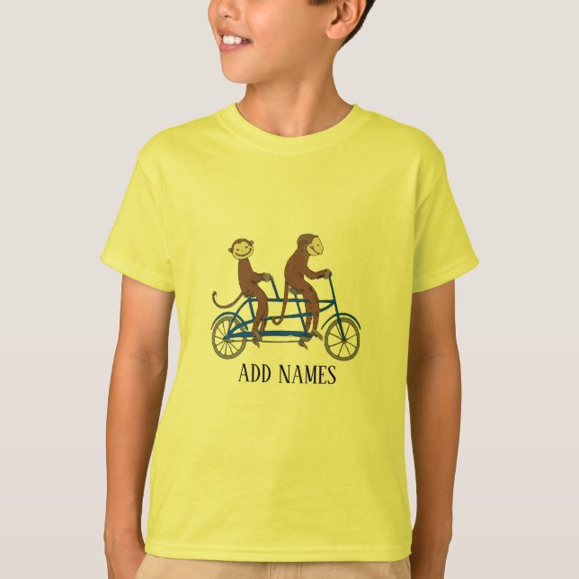 Monkeys on Bike, add text,  Shirt (Front)