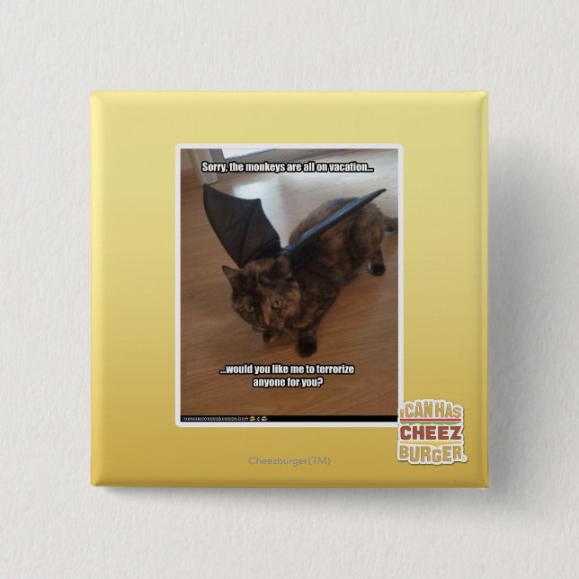 Monkeys on vacation 15 cm square badge (Front)