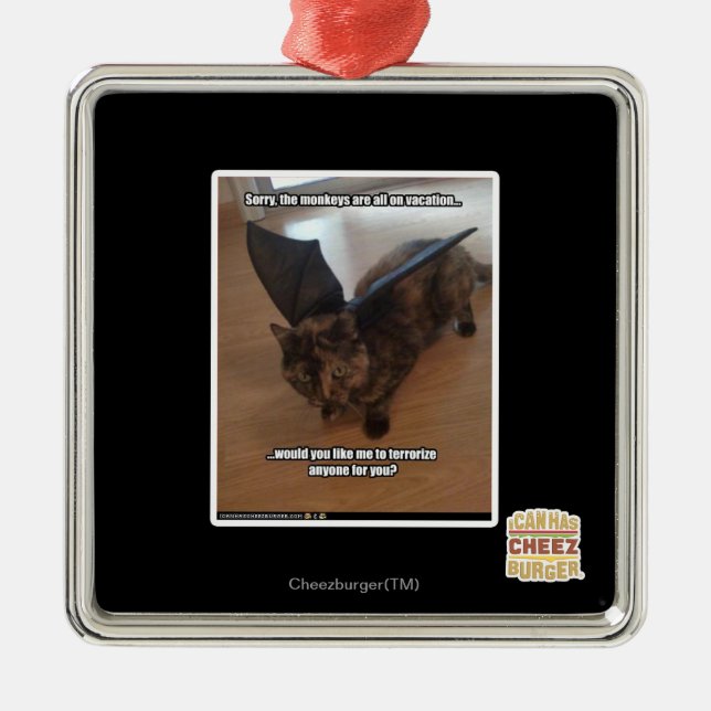 Monkeys on vacation metal tree decoration (Front)