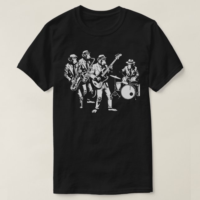 monkeys playing jazz T-Shirt (Design Front)