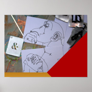 Monkeys thinking about New Year's resolutions P Poster