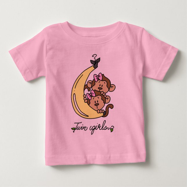 Monkeys Twin Girls T-shirts and Gifts (Front)