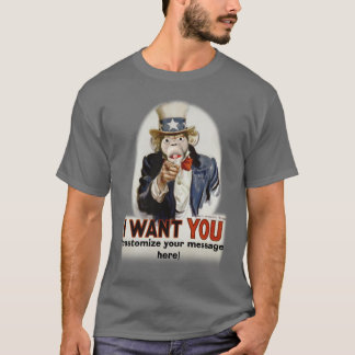 Monkey's Uncle Sam, (customise your message here) T-Shirt