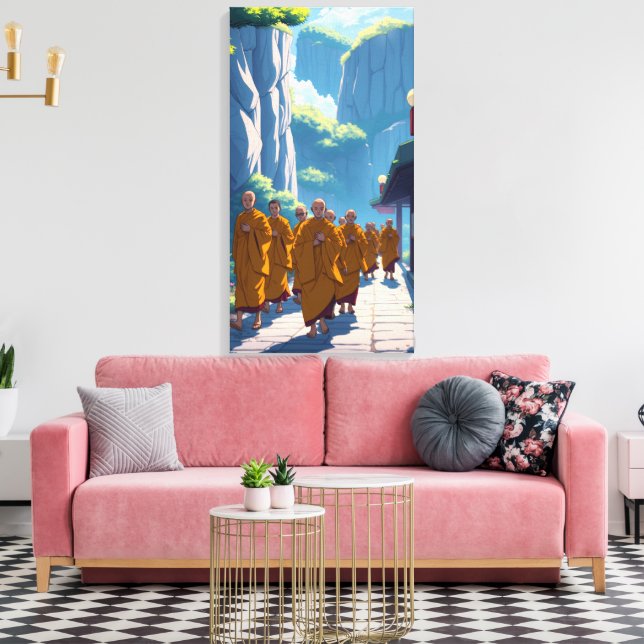 Monks for Peace Canvas Print (Insitu(LivingRoom))