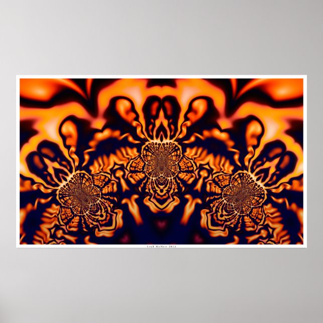 Monks Pondering Sacred Geometry -Surreal Fractal Poster (Front)