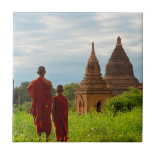 Monks with Ancient Temples Tile