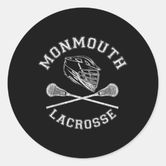 Monmouth Lacrosse Vintage Distressed Retro Lax  Classic Round Sticker