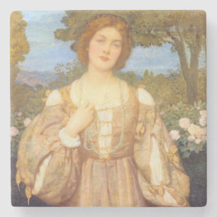 Monna Giovanna (by Edward Robert Hughes) Stone Coaster