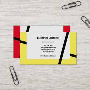 mono colours red yellow black Business Card