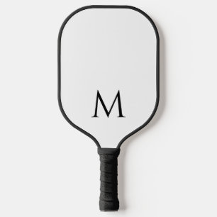 Mono gram Elegant Black & White Template Two Sides Pickleball Paddle