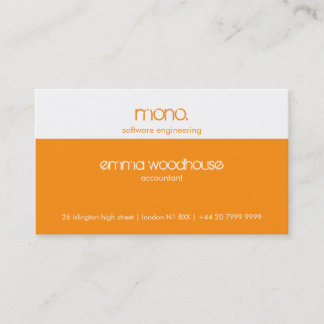 Mono Orange & White Business Card