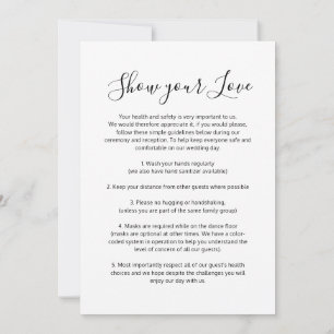 Mono show your love social distancing wedding announcement