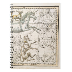 Monoceros, from 'A Celestial Atlas', pub. in 1822 Spiral Notebook