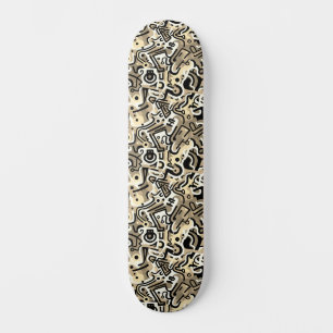 Monochromatic Abstract Urban Street Art Skateboard