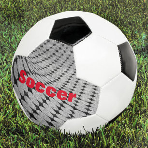 Monochromatic Black and Grey with Name Soccer Ball