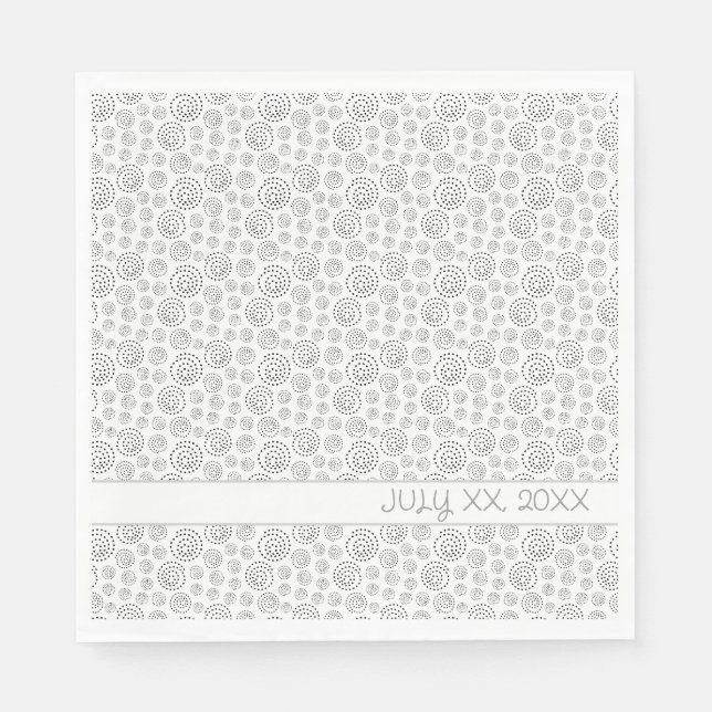 Monochromatic Black Geometric Swirls Pattern Napkin (Front)