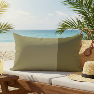 Monochromatic Colour Block Sage Green Outdoor Lumbar Cushion