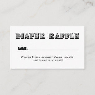 Monochromatic Diaper Raffle Card
