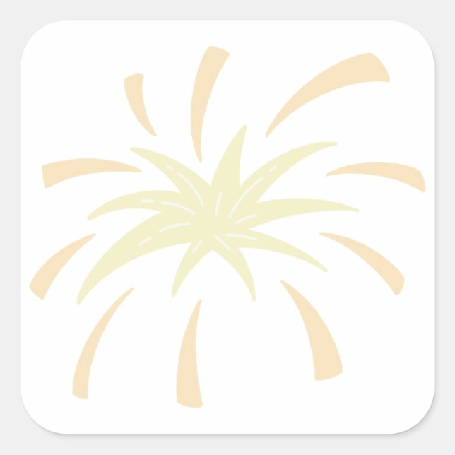 Monochromatic Doodle Burst Square Sticker (Front)