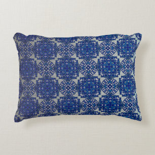 Monochromatic Faux Blue Grey Design Decorative Cushion