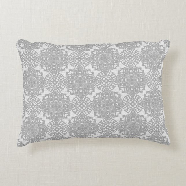Monochromatic Faux White lace Decorative Cushion (Front)