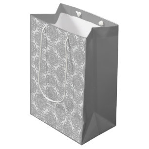 Monochromatic Faux White lace Medium Gift Bag