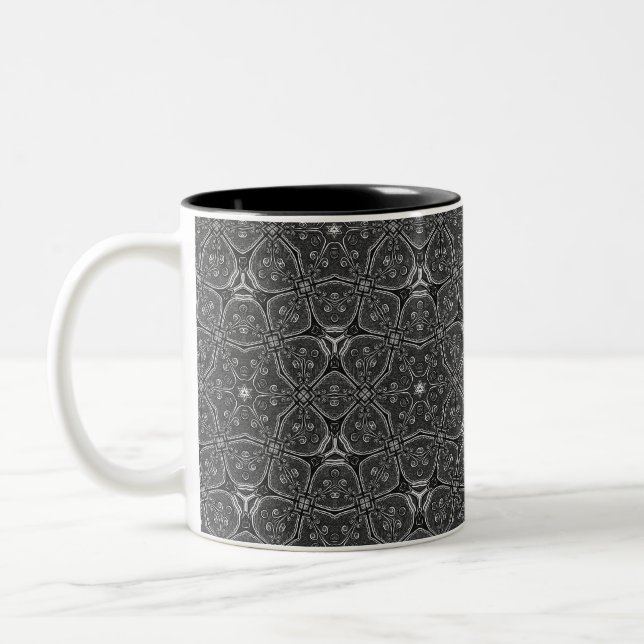 Monochromatic Filigree Coffee Mug (Left)