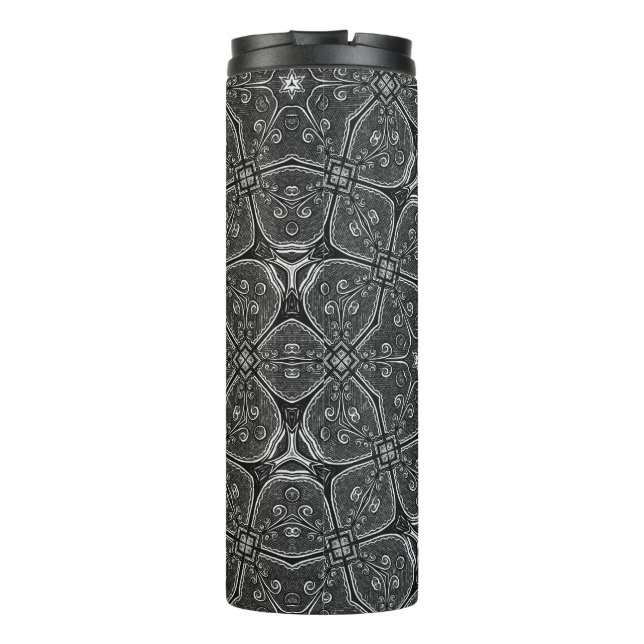 Monochromatic Filigree Thermal Tumbler (Back)