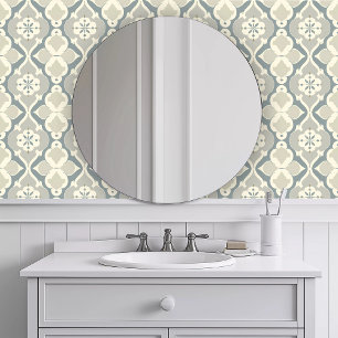 Monochromatic Geometric Greige Wallpaper