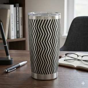 Monochromatic Geometric Lines Thermal Stainless Insulated Tumbler