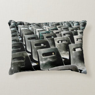 Monochromatic Grey Chairs Decorative Cushion