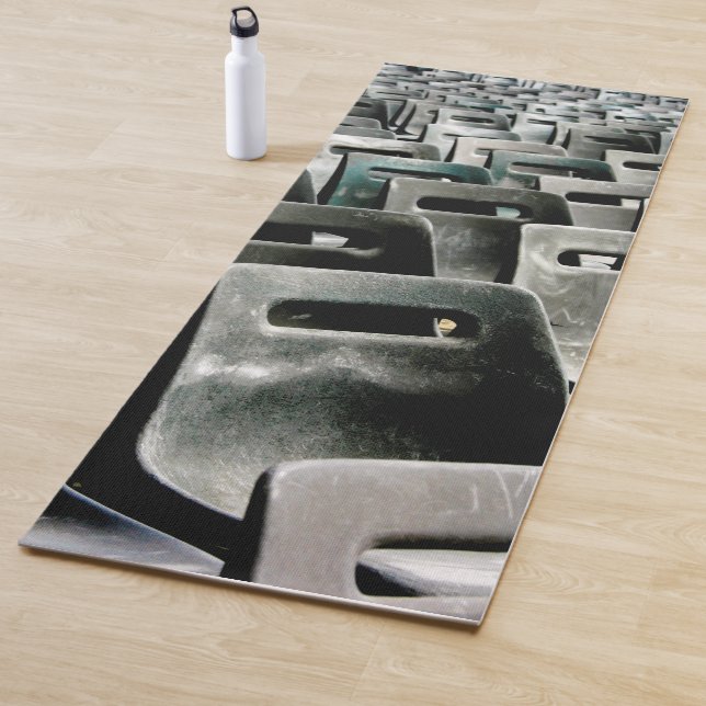 Monochromatic Grey Chairs Yoga Mat (In Situ)