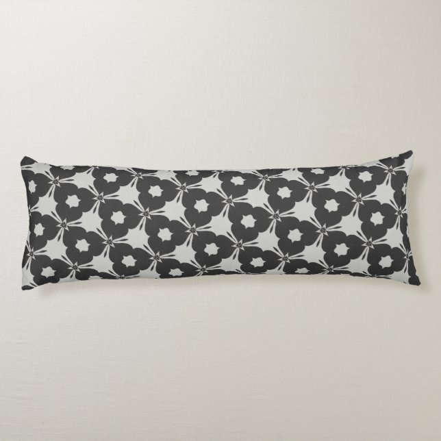 Monochromatic Modern Shapes Geometrical Pattern Body Cushion (Back)