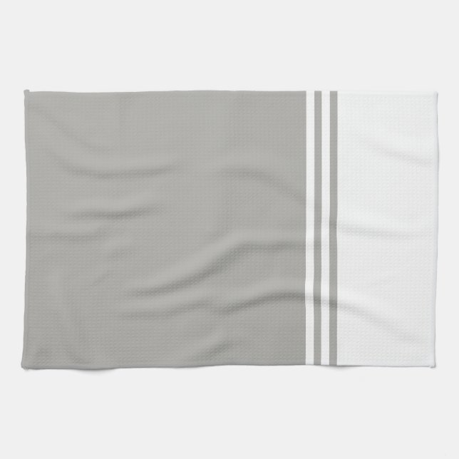 Monochromatic Modern White and grey Tea Towel (Horizontal)