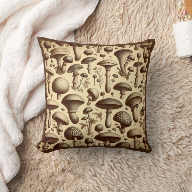 Monochromatic Mushrooms Cushion (Blanket)