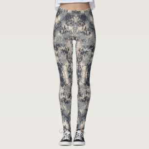 Monochromatic Neutral Abstract Paint Splash Art Leggings