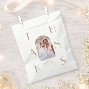 Monochromatic Neutral Photo Wedding Favour Bags