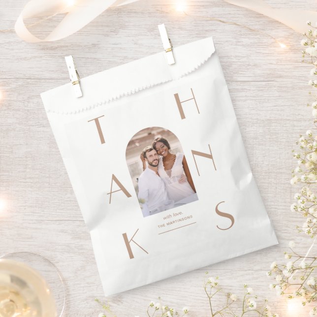 Monochromatic Neutral Photo Wedding Favour Bags (Clipped)
