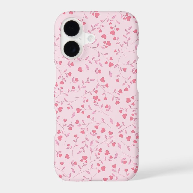 Monochromatic Pink Heart Vine Botanical Pattern (Back)