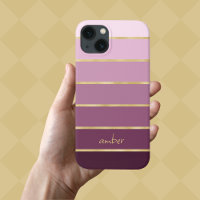 Monochromatic Pink with Gold Personalisation Case-