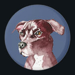 Monochromatic Pit Bull Dog Watercolor Painting Magnet<br><div class="desc">This is an elegant watercolor painting of a pitbull dog. It is painted in a monochromatic colour.</div>