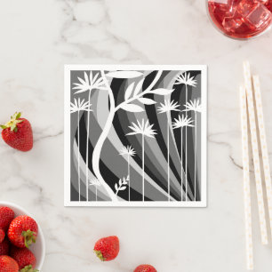 Monochromatic Plant Print Napkin