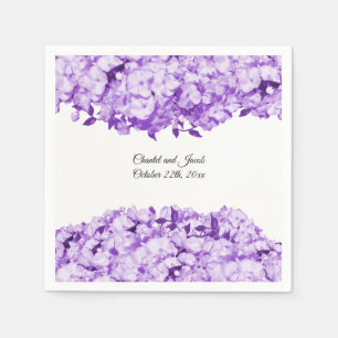 Monochromatic Purple Flower Wedding Paper Napkins