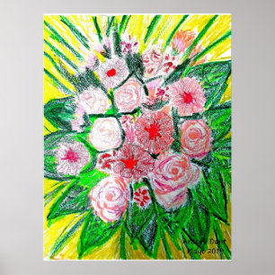 Monochromatic, Rosas, Dianthus caryophyllus,  Gerb Poster