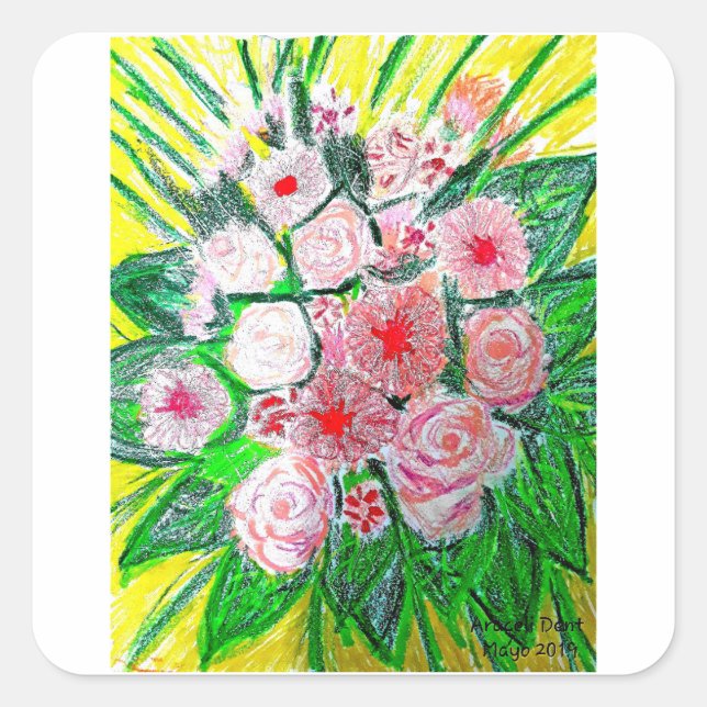 Monochromatic  square sticker (Front)