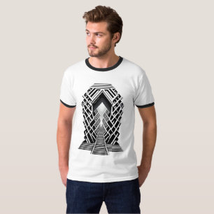 Monochromatic Stairway: Obelisk of Contrasts T-Shirt